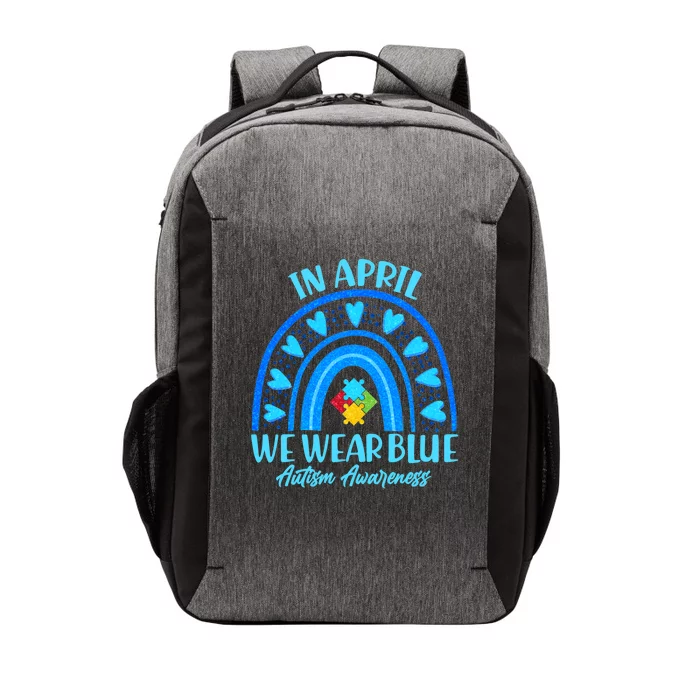 In April We Wear Blue Autism Awareness Vector Backpack