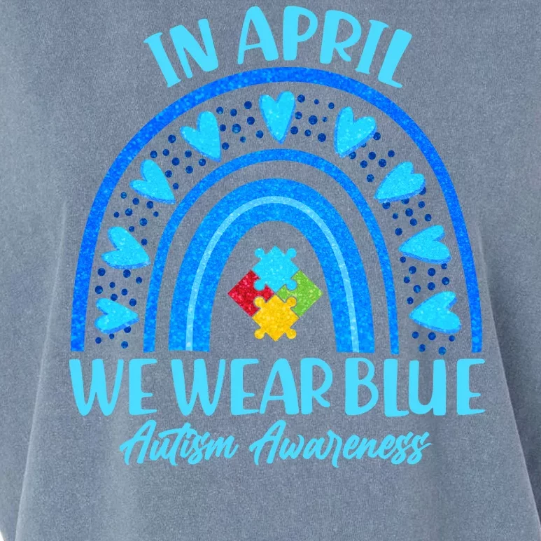 In April We Wear Blue Autism Awareness Garment-Dyed Women's Muscle Tee