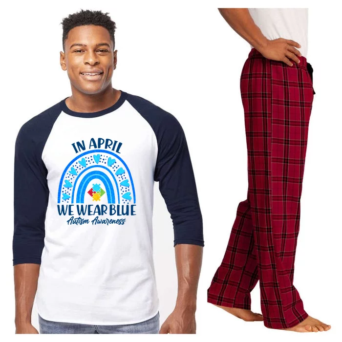 In April We Wear Blue Autism Awareness Raglan Sleeve Pajama Set