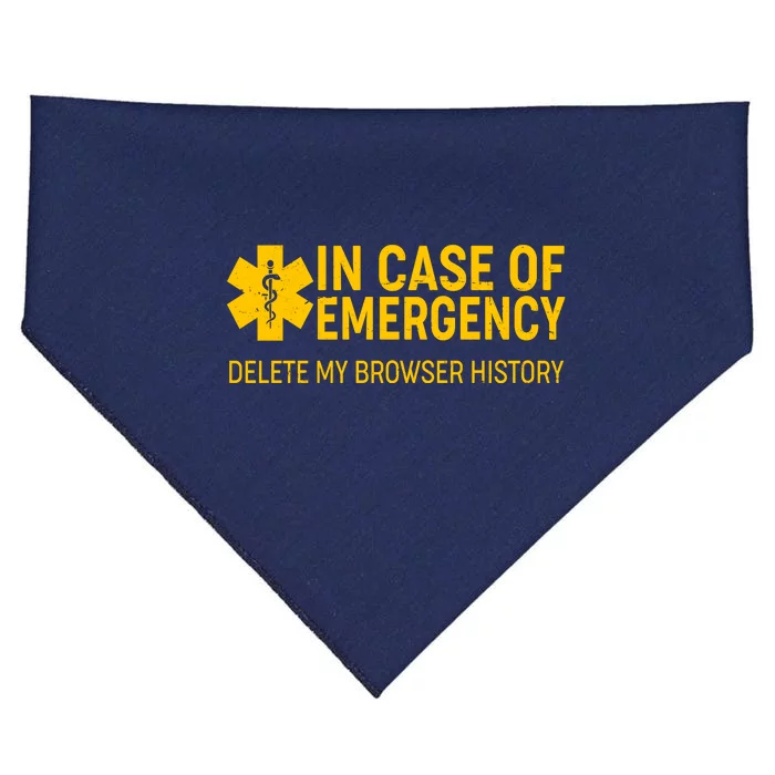 In Case Of Emergency Delete My Browser History USA-Made Doggie Bandana