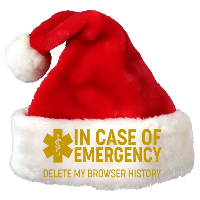 In Case Of Emergency Delete My Browser History Premium Christmas Santa Hat