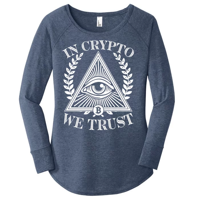 In Crypto We Trust Vintage Logo Women's Perfect Tri Tunic Long Sleeve Shirt