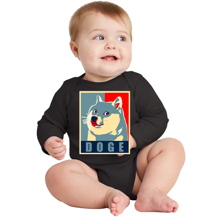 In Dogecoin We Trust Doge Crypto Baby Long Sleeve Bodysuit