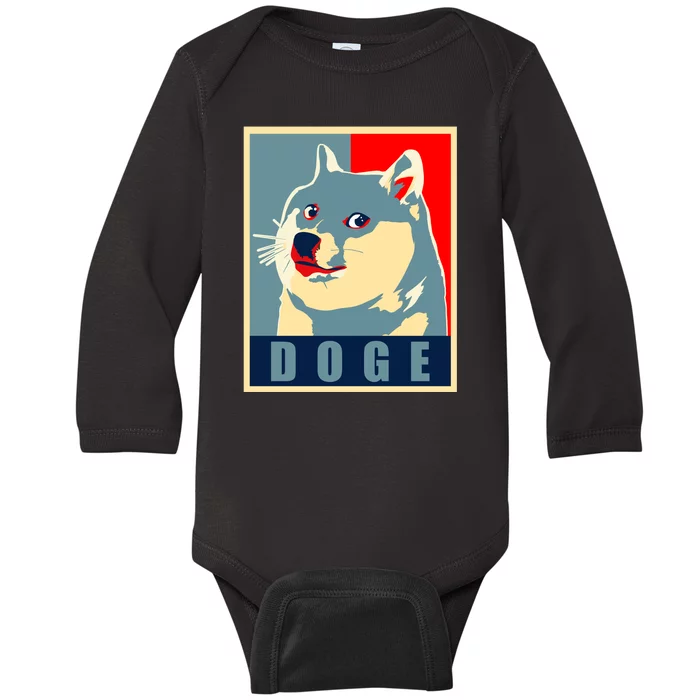 In Dogecoin We Trust Doge Crypto Baby Long Sleeve Bodysuit