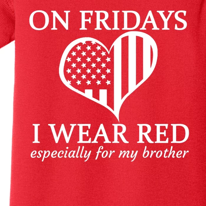 In Fridays I Wear Red Personalize Custom Text Baby Bodysuit