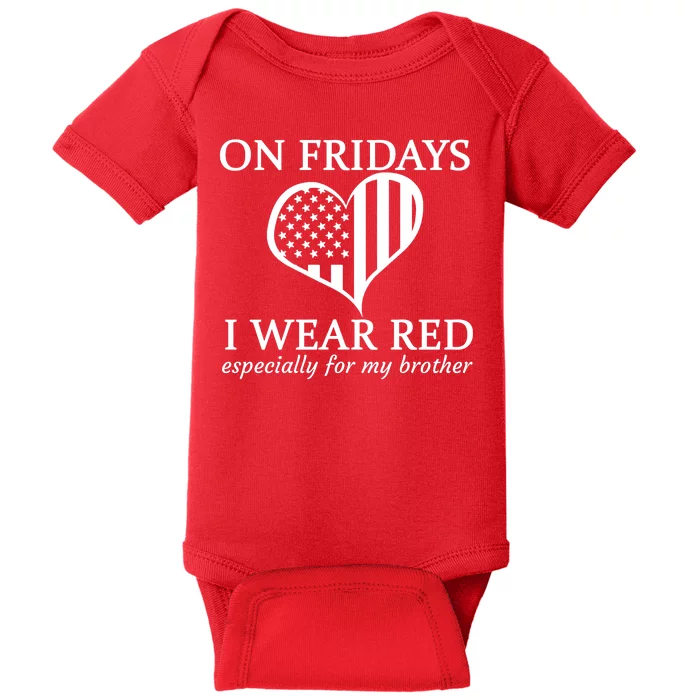 In Fridays I Wear Red Personalize Custom Text Baby Bodysuit