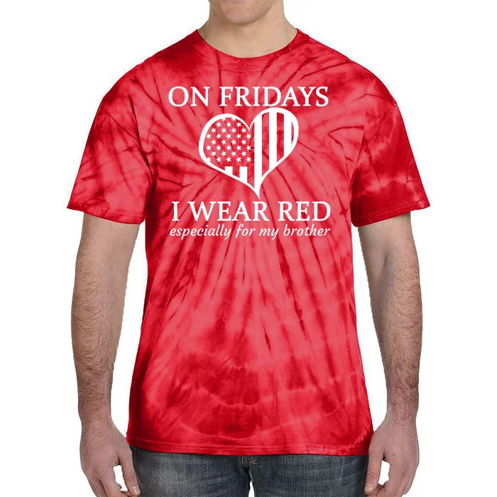 In Fridays I Wear Red Personalize Custom Text Tie-Dye T-Shirt