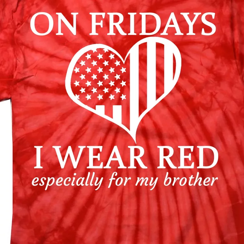 In Fridays I Wear Red Personalize Custom Text Tie-Dye T-Shirt