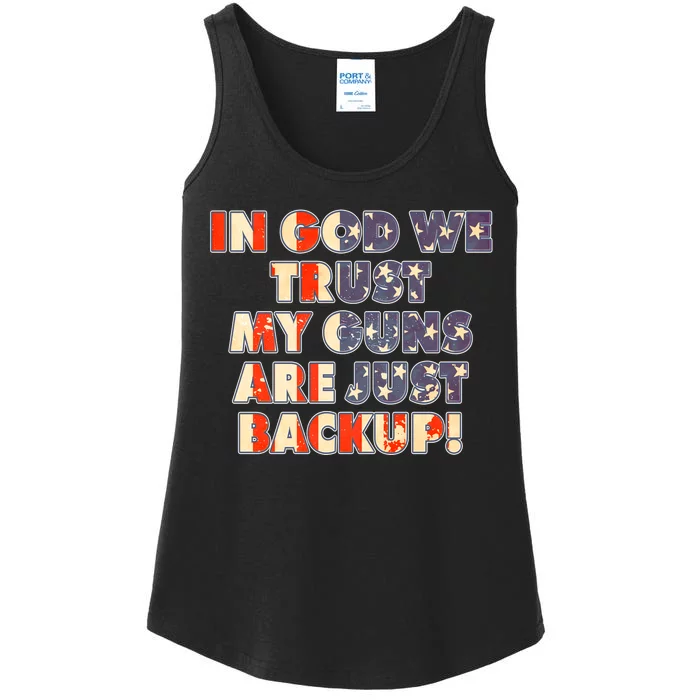 In God We Trust My Guns Are Just Backup Ladies Essential Tank