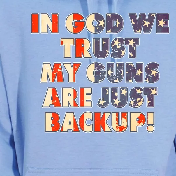 In God We Trust My Guns Are Just Backup Unisex Surf Hoodie