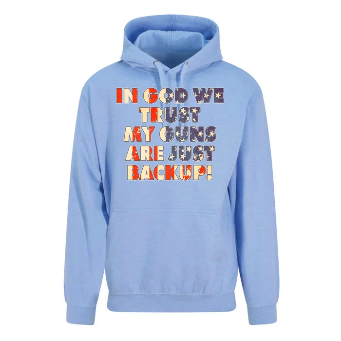 In God We Trust My Guns Are Just Backup Unisex Surf Hoodie