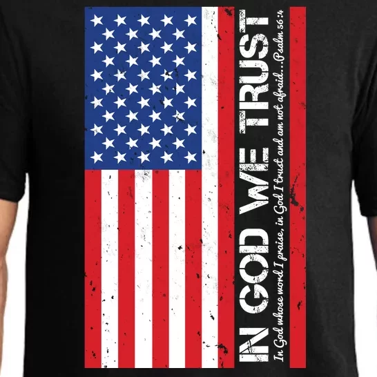 In God We Trust Psalm 56:4 US Flag Pajama Set