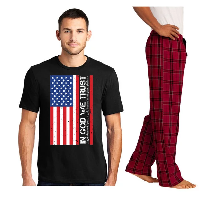 In God We Trust Psalm 56:4 US Flag Pajama Set