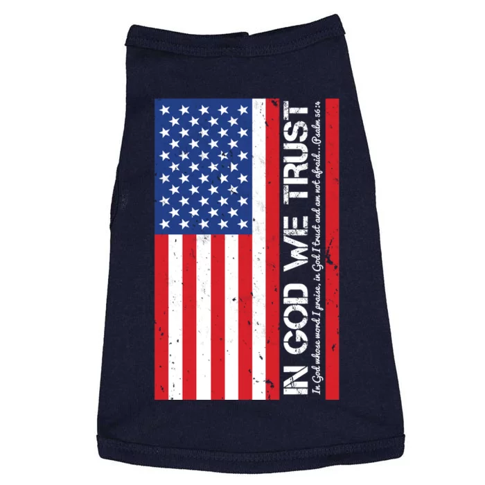 In God We Trust Psalm 56:4 US Flag Doggie Tank