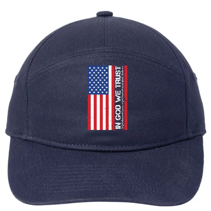 In God We Trust Psalm 56:4 US Flag 7-Panel Snapback Hat