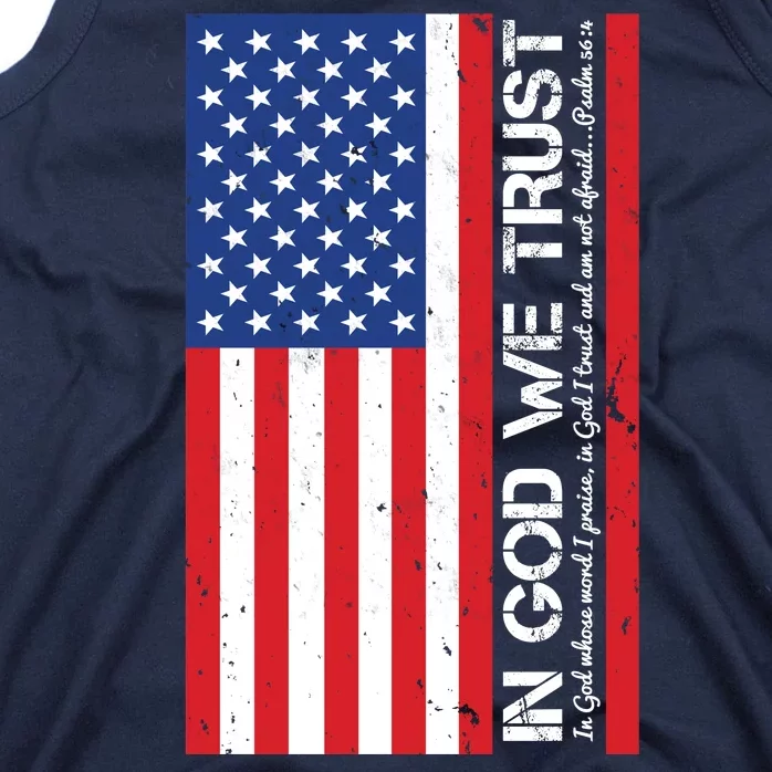 In God We Trust Psalm 56:4 US Flag Tank Top