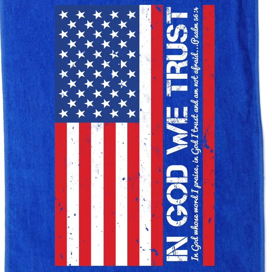 In God We Trust Psalm 56:4 US Flag Platinum Collection Golf Towel