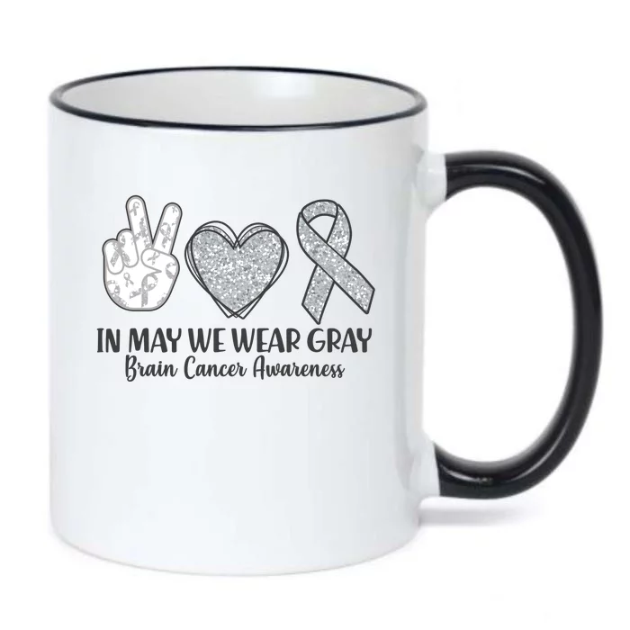 In May We Wear Gray Brain Cancer Awareness Black Color Changing Mug