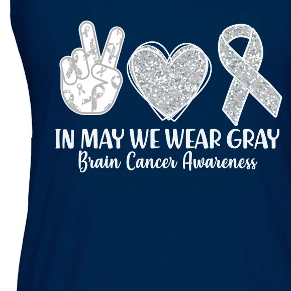 In May We Wear Gray Brain Cancer Awareness Ladies Essential Flowy Tank