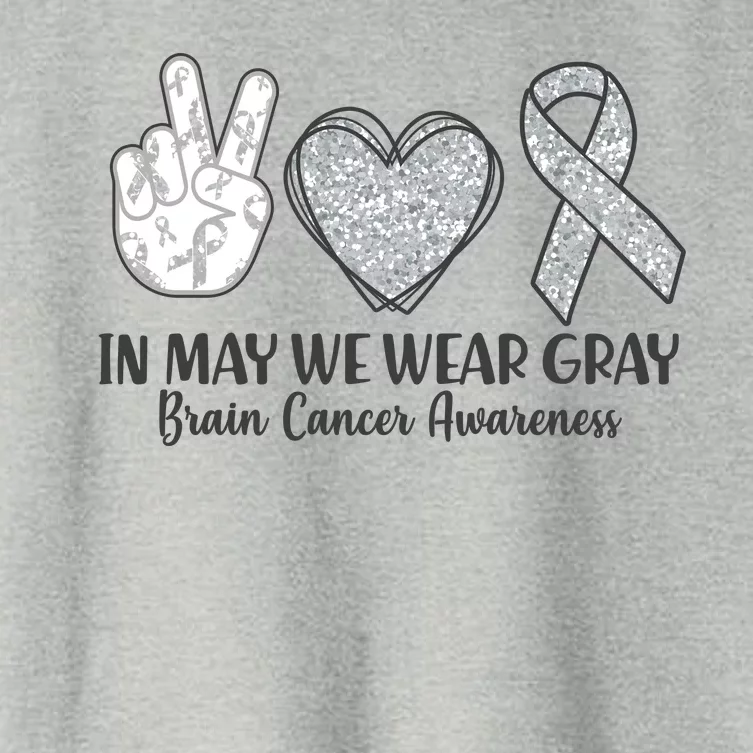 In May We Wear Gray Brain Cancer Awareness Women's Crop Top Tee