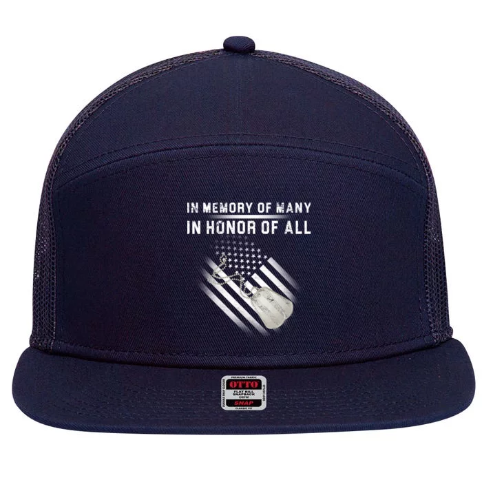 In Memory Of Many In Honor Of All 7 Panel Mesh Trucker Snapback Hat