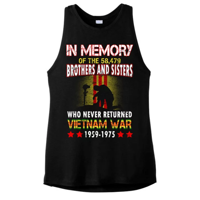 In Memory Of Vietnam Brothers And Sisters Ladies Tri-Blend Wicking Tank