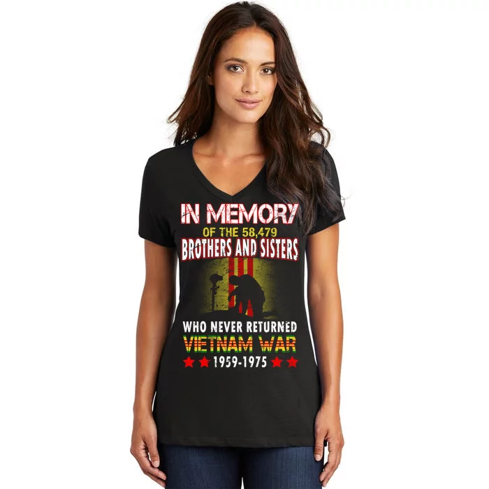 In Memory Of Vietnam Brothers And Sisters Women's V-Neck T-Shirt