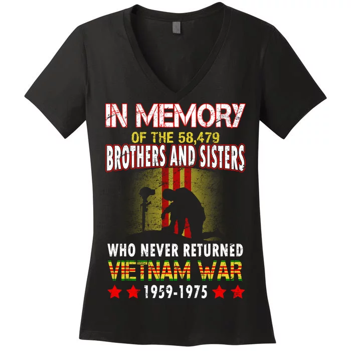 In Memory Of Vietnam Brothers And Sisters Women's V-Neck T-Shirt