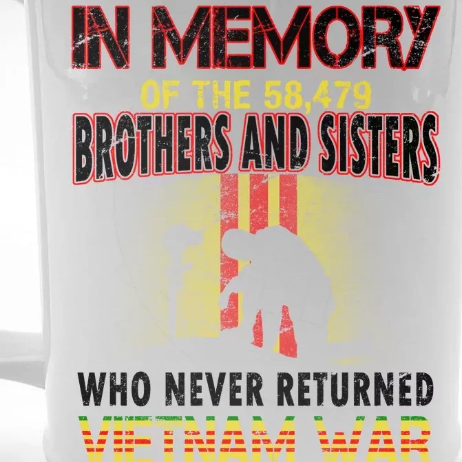 In Memory Of Vietnam Brothers And Sisters Front & Back Beer Stein