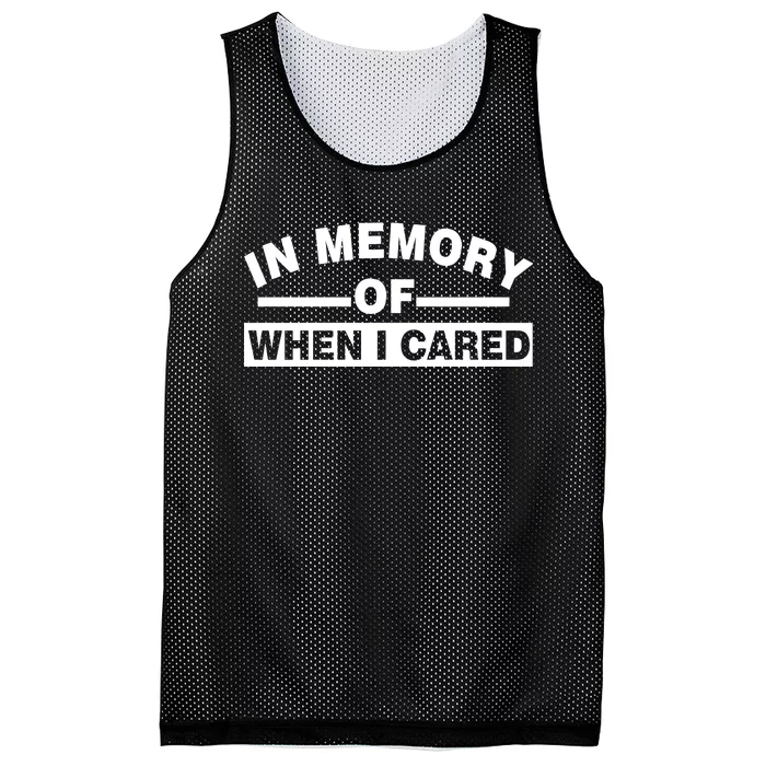 In Memory of When I Cared Mesh Reversible Basketball Jersey Tank