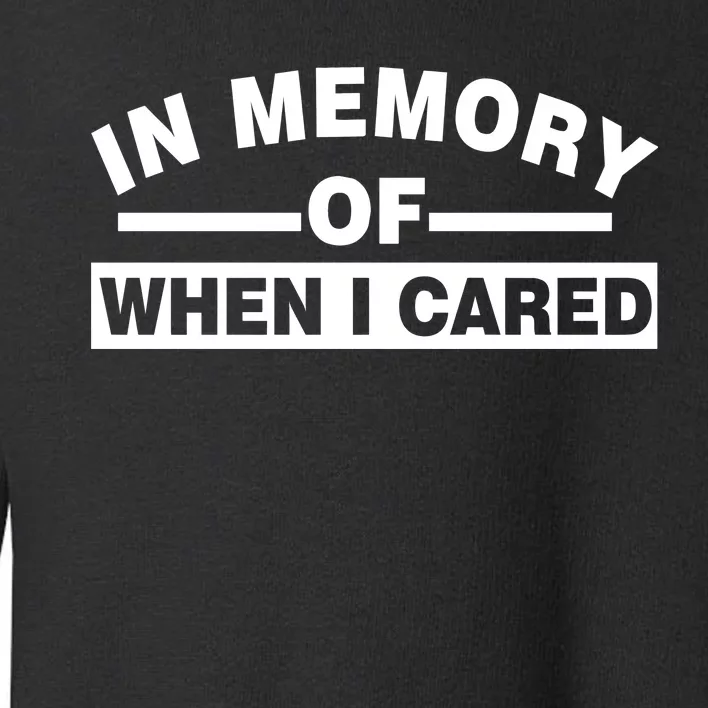 In Memory of When I Cared Toddler Sweatshirt