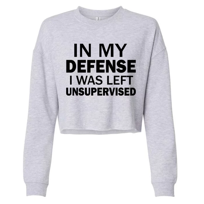 In My Defense I Was Left Unsupervised Cropped Pullover Crew