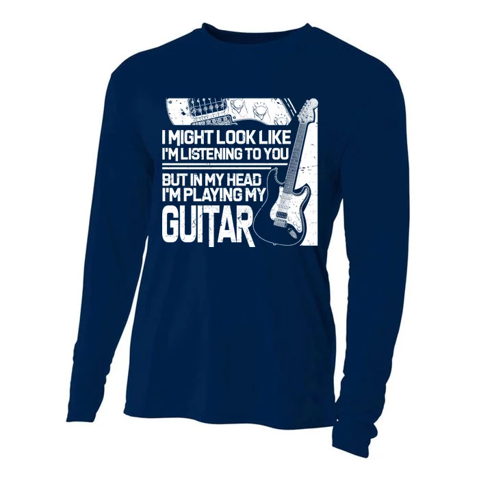 In My Head I'm Playing My Guitar Cooling Performance Long Sleeve Crew