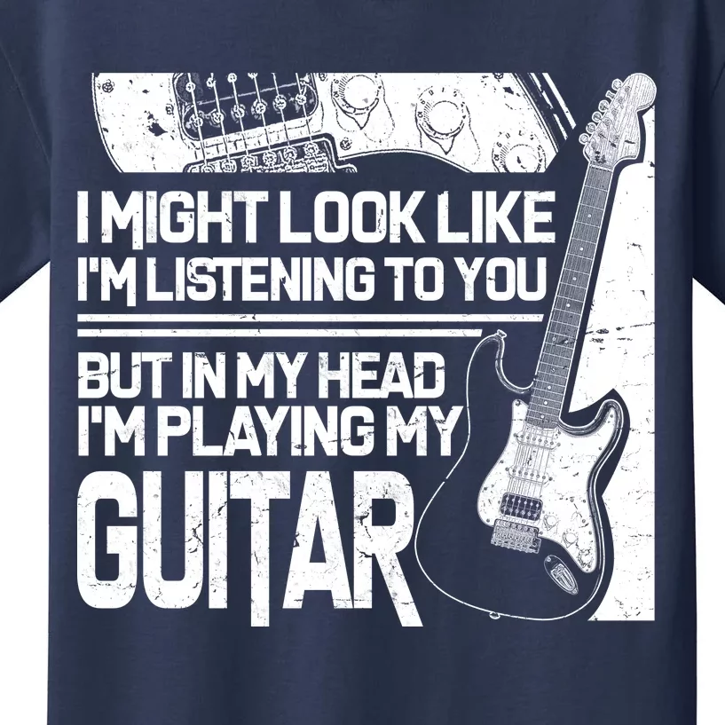 In My Head I'm Playing My Guitar Kids T-Shirt