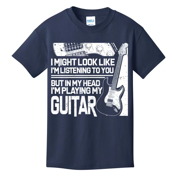 In My Head I'm Playing My Guitar Kids T-Shirt