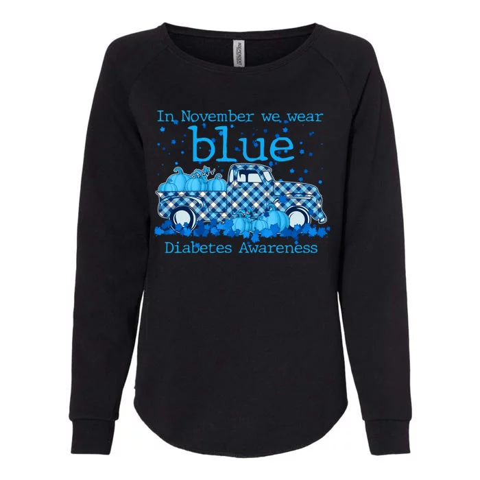 In November We Wear Blue Diabetes Awareness Womens California Wash Sweatshirt