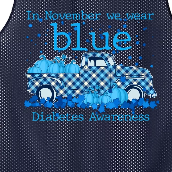 In November We Wear Blue Diabetes Awareness Mesh Reversible Basketball Jersey Tank