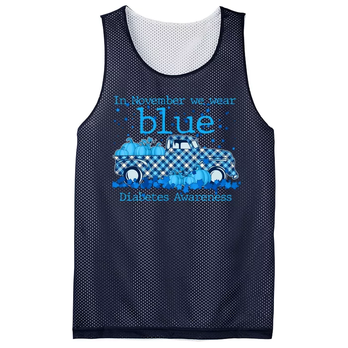 In November We Wear Blue Diabetes Awareness Mesh Reversible Basketball Jersey Tank