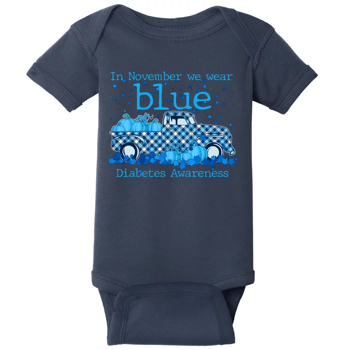 In November We Wear Blue Diabetes Awareness Baby Bodysuit