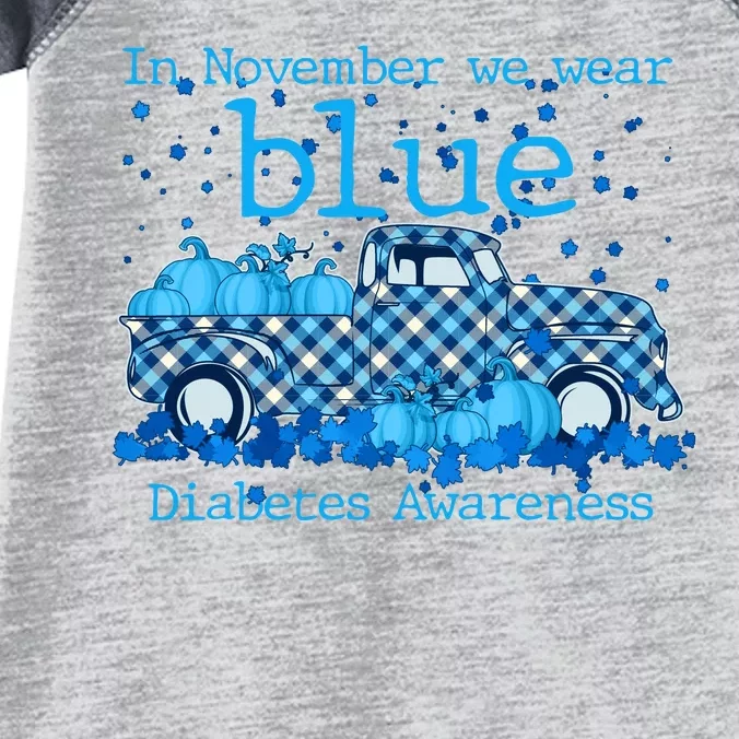 In November We Wear Blue Diabetes Awareness Infant Baby Jersey Bodysuit