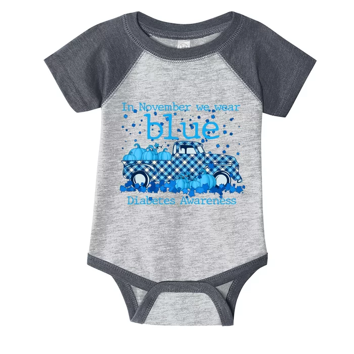 In November We Wear Blue Diabetes Awareness Infant Baby Jersey Bodysuit