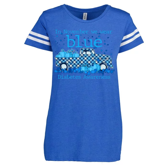 In November We Wear Blue Diabetes Awareness Enza Ladies Jersey Football T-Shirt