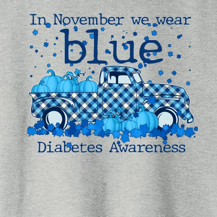 In November We Wear Blue Diabetes Awareness Women's Crop Top Tee