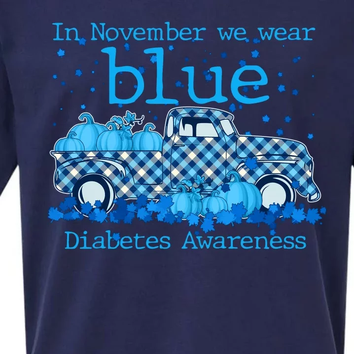 In November We Wear Blue Diabetes Awareness Sueded Cloud Jersey T-Shirt