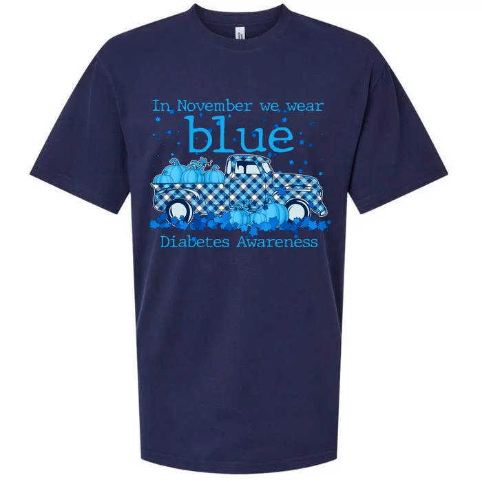 In November We Wear Blue Diabetes Awareness Sueded Cloud Jersey T-Shirt