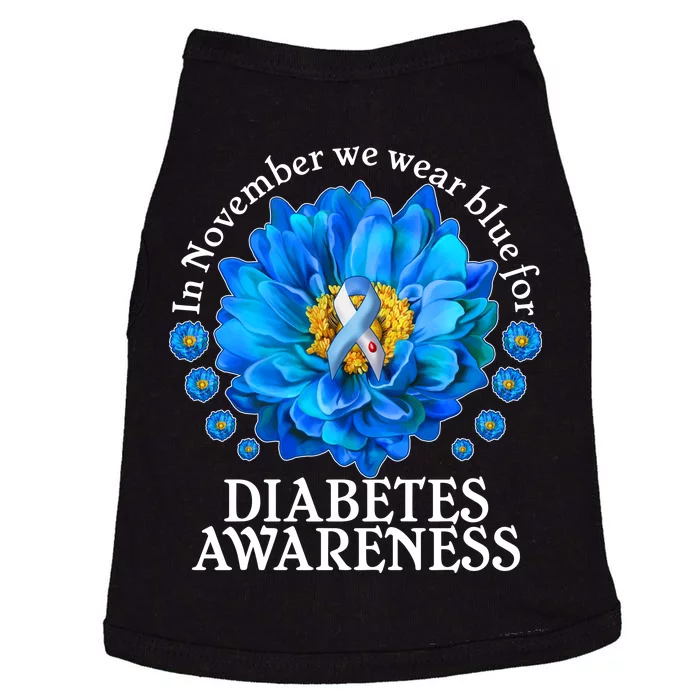 In November We Wear Blue For Diabetes Awareness Doggie Tank