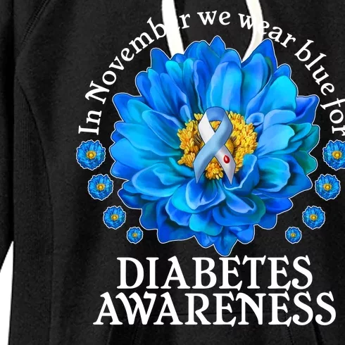 In November We Wear Blue For Diabetes Awareness Women's Fleece Hoodie