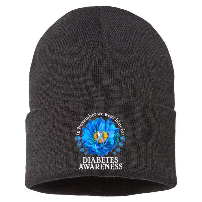 In November We Wear Blue For Diabetes Awareness Sustainable Knit Beanie