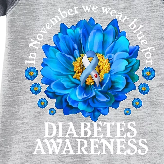 In November We Wear Blue For Diabetes Awareness Infant Baby Jersey Bodysuit