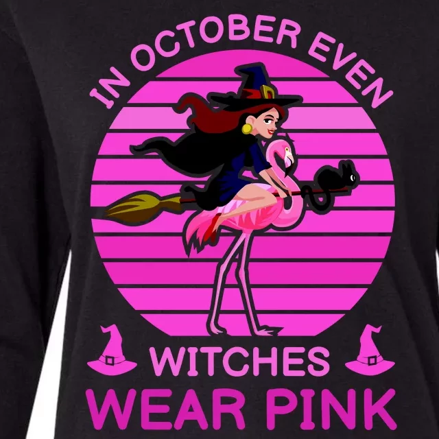 In October Even Witches Wear Pink Womens Cotton Relaxed Long Sleeve T-Shirt